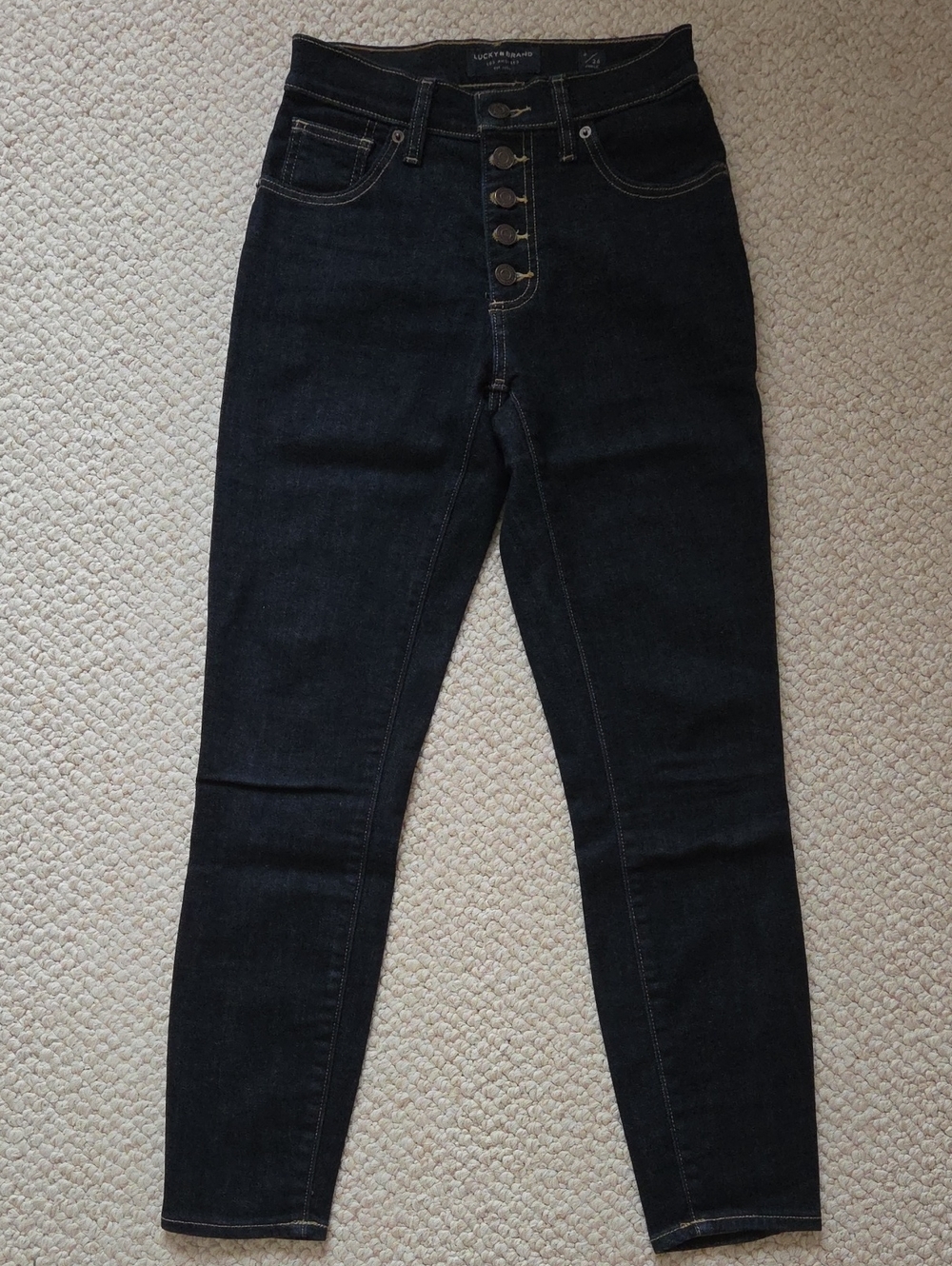 Lucky Brand High-Rise Dark Blue Women's Button-Fly Jeans